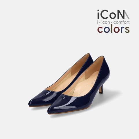 2024AW：iCoN COLORS：ポインテッドトゥ エナメル パンプス（C57171）クラシックネイビー/mamian（マミアン）