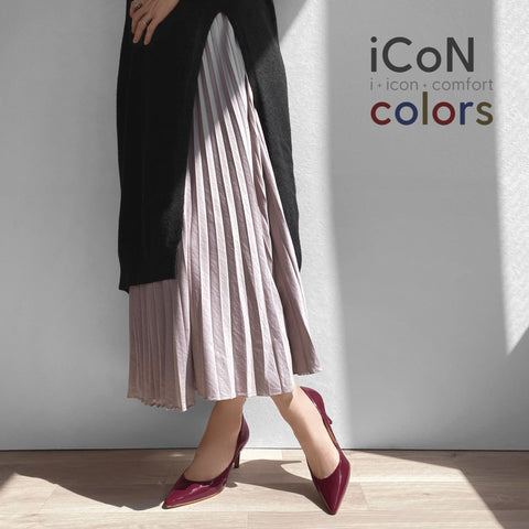 20%OFF：2024AW：iCoN COLORS：ポインテッドトゥ エナメル パンプス（C76531）ワインE/mamian（マミアン）