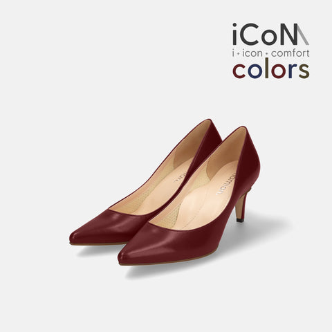 ラストワン2024AW：iCoN COLORS：ポインテッドトゥ スムース パンプス（C76533）ワイン/mamian（マミアン）