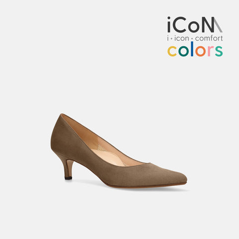 30%OFF：iCoN COLORS：ポインテッドトゥ スエード パンプス（C57172）トープS/mamian（マミアン）