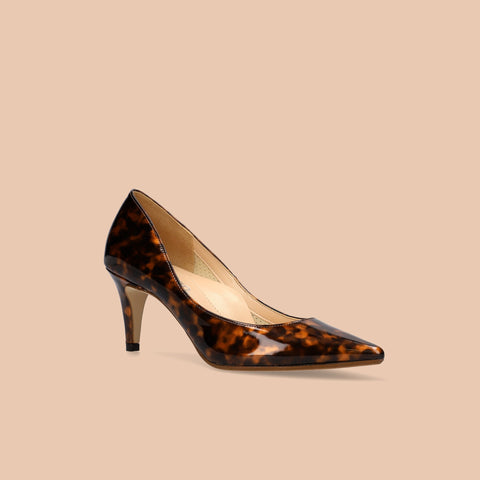 50%OFF：iCoN COLORS：ポインテッドトゥ エナメル パンプス（C76531）べっ甲E/mamian（マミアン）