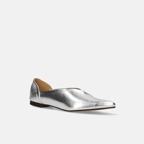 Out of stock 2024SSBI: Pointed toe flat babouche (137) Silver