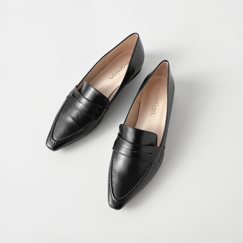 予約：2026SS：スクエアトゥローファー（m18016）ブラック/mamian（マミアン）