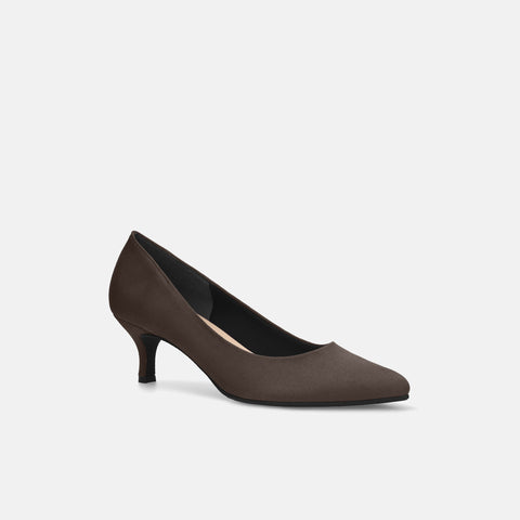 2025AW：ポインテッドトゥ スエードパンプス（m55225）ダークブラウンS/mamian（マミアン）