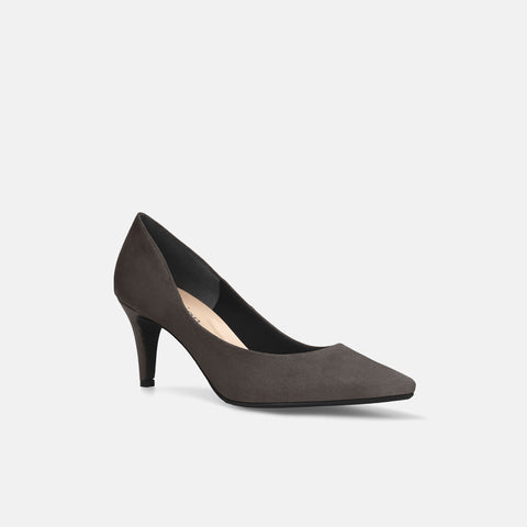 予約：2026AW：ポインテッドトゥ スエードパンプス（S7610）チャコールS/mamian（マミアン）