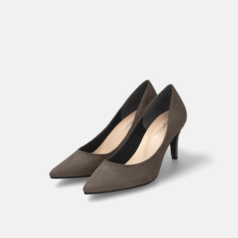 2025AW：ポインテッドトゥ スエードパンプス（S7610）トープグレージュS/mamian（マミアン）