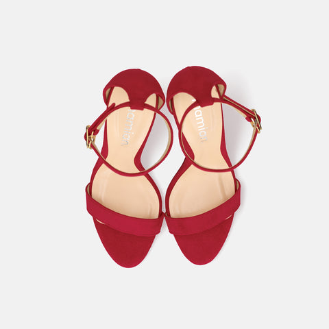 2026SS：ハイヒール ライン サンダル（3570）レッドS/mamian（マミアン）